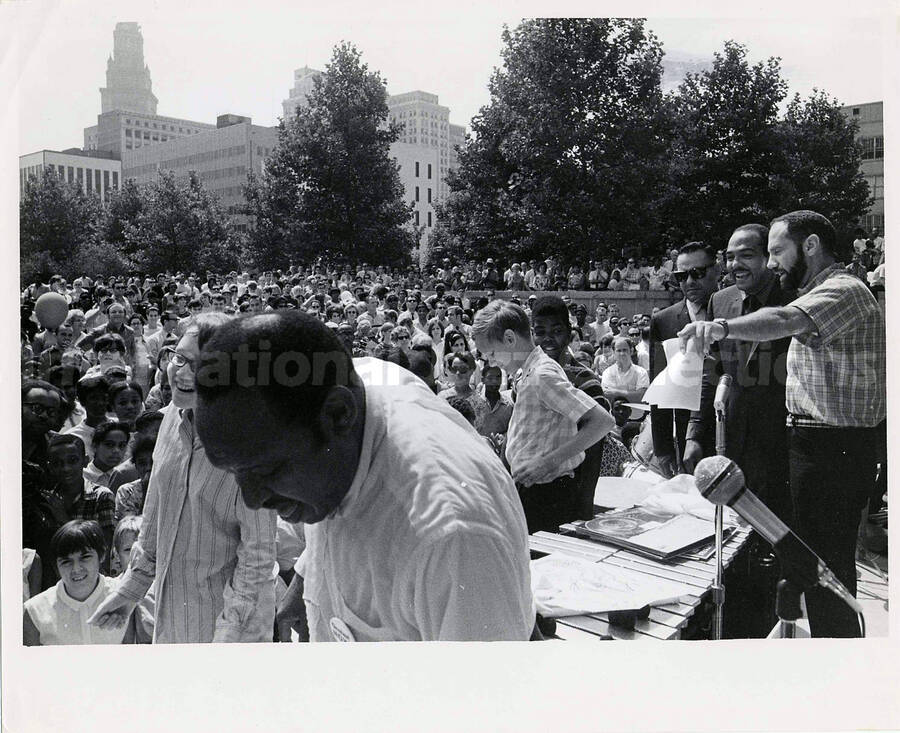 8 x 10 inch photograph. Lionel Hampton at an outdoor concert