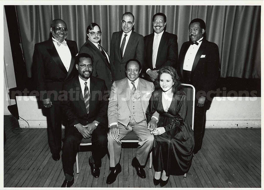 5 x 7 inch photograph. Lionel Hampton with unidentified persons