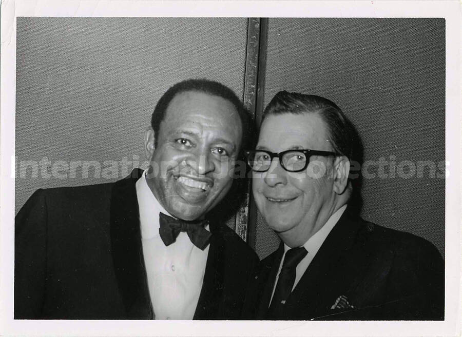 5 x 7 inch photograph. Lionel Hampton with unidentified man