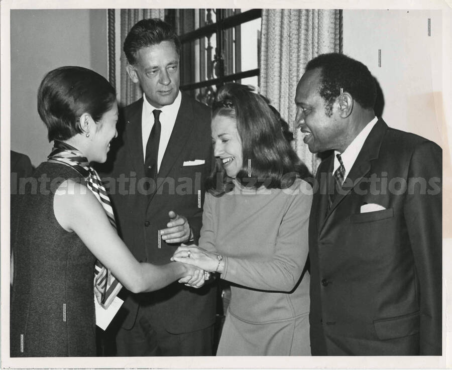 8 x 10 inch photograph. Lionel Hampton at a reception in the residence of the US Ambassador to Japan, Tokyo