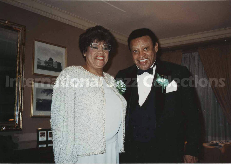 3 1/2 x 5 inch photograph. Lionel Hampton with unidentified woman