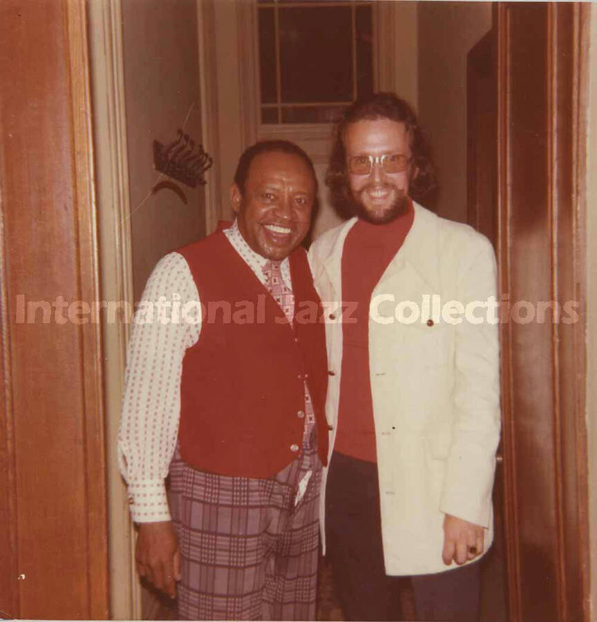 3 1/2 x 3 1/2 inch photograph. Lionel Hampton and Jean Claude Forestier