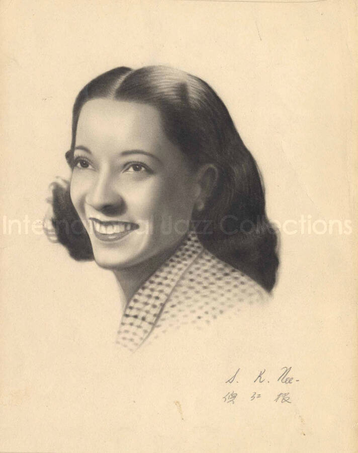 10 x 8 inch sketch from a photograph. Portrait of Gladys Hampton