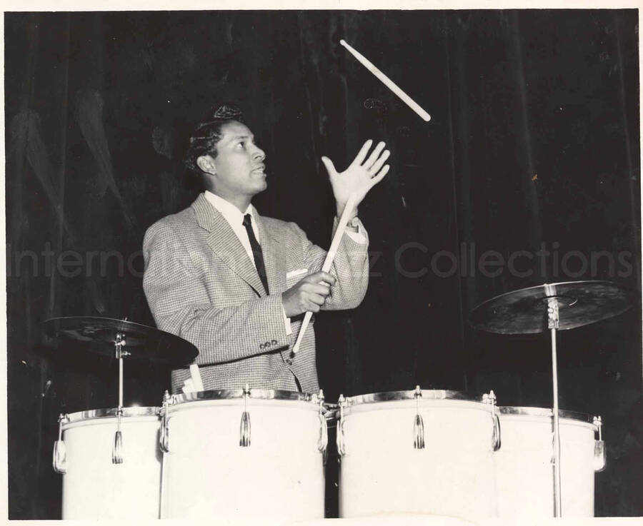 8 x 10 inch photograph. Curley Hamner on drums