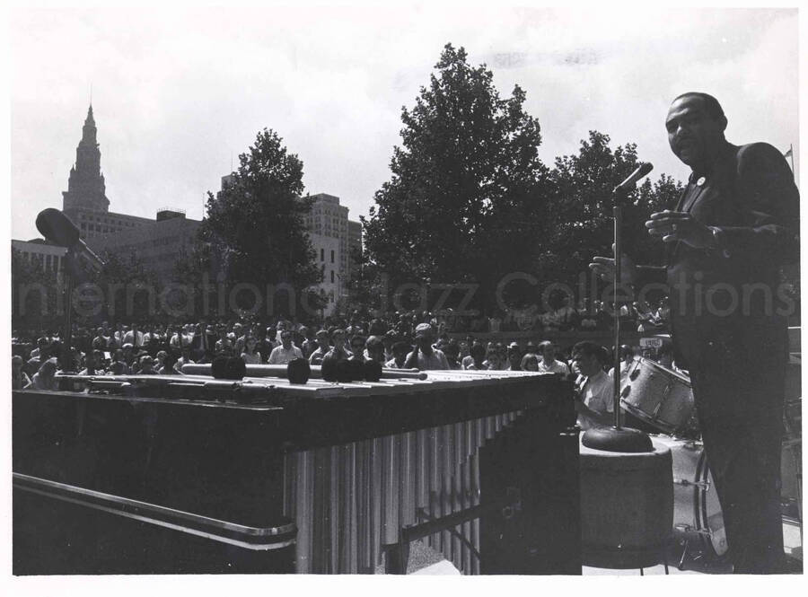 8 x 10 inch photograph. Lionel Hampton at an outdoor concert