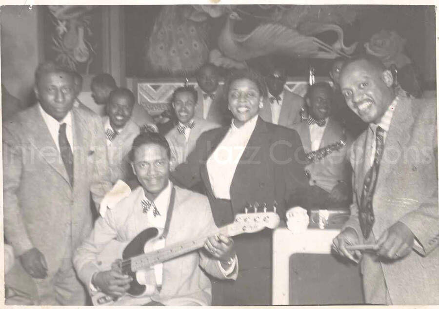 5 x 7 inch photograph. Lionel Hampton with band