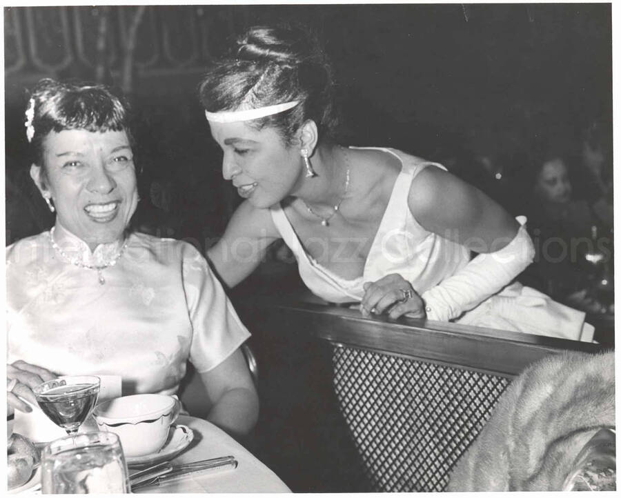 8 x 10 inch photograph. Gladys Hampton with unidentified woman in Las Vegas. See contact sheets for more images of this event