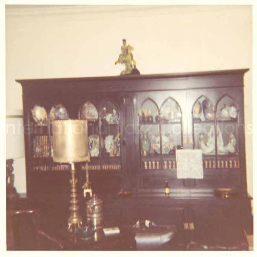 Interior of Lionel and Gladys Hampton home. 3 1/2 x 3 1/2 inch photograph.