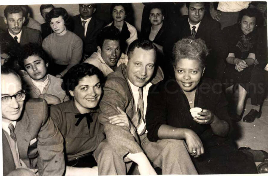 5 x 7 inch photograph. Gladys and Lionel Hampton with band in Israel