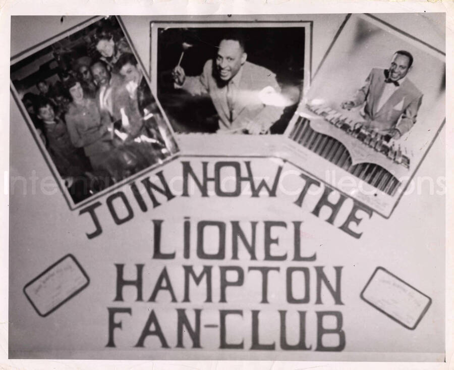 8 x 10 inch photograph. Poster of the Lionel Hampton Fan Club