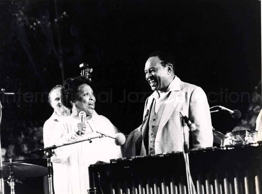 7 x 9 1/2 inch photograph. Lionel Hampton with Helen Humes
