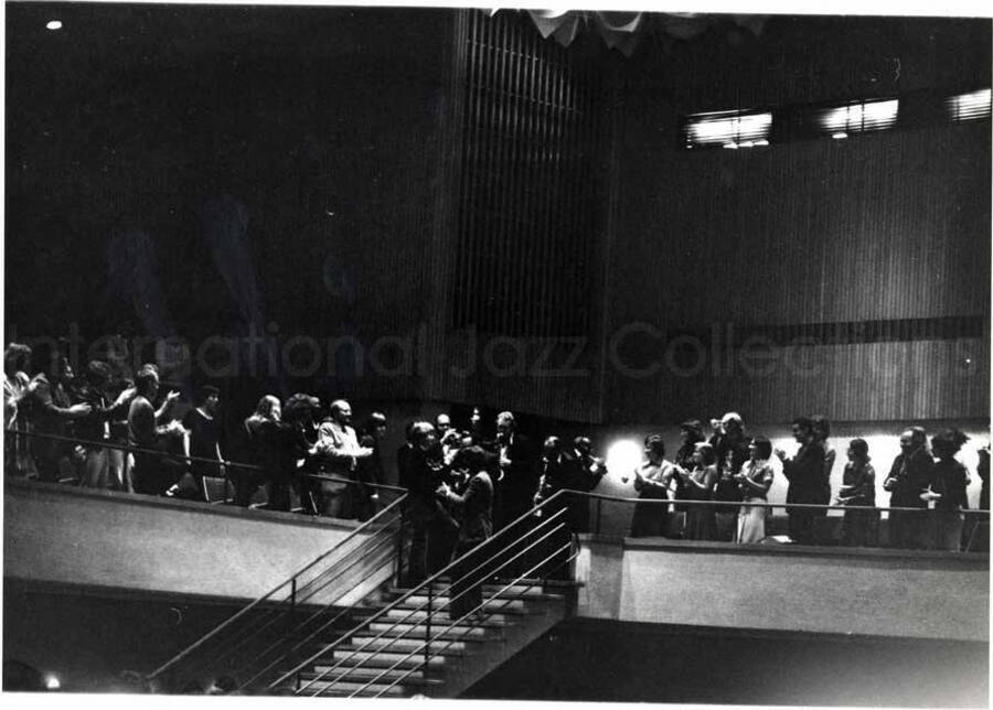 8 x 10 inch photograph. Lionel Hampton performing with band