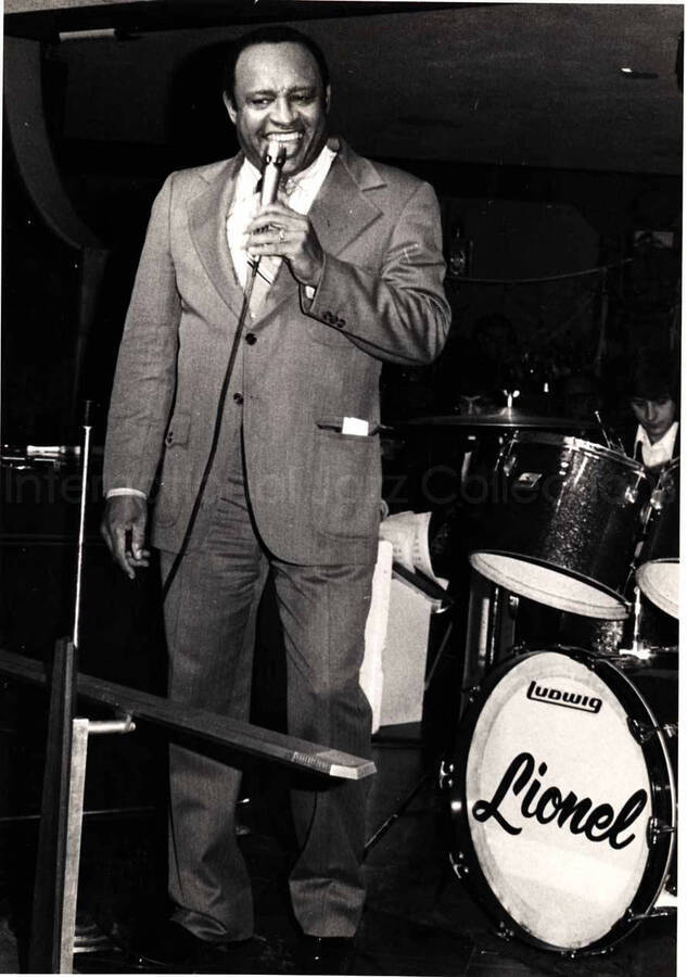 7 x 5 inch photograph. Lionel Hampton on stage