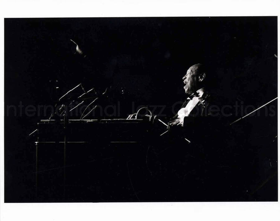 8 x 10  inch photograph. Lionel Hampton at the vibraphone