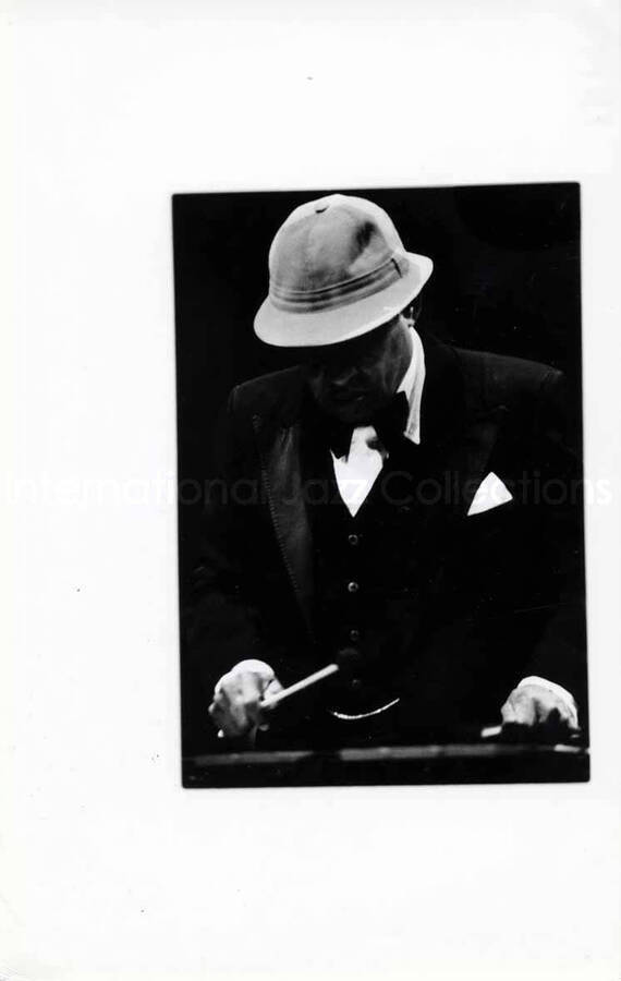 8 x 5  inch photograph. Lionel Hampton at the vibraphone