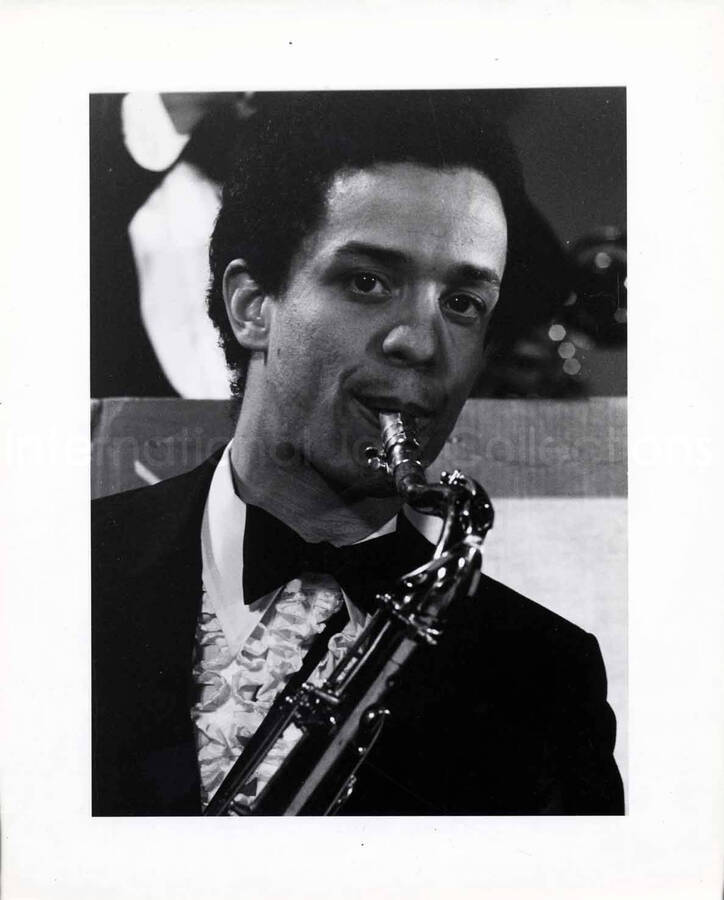 10 x 8 inch photograph. Unidentified saxophonist