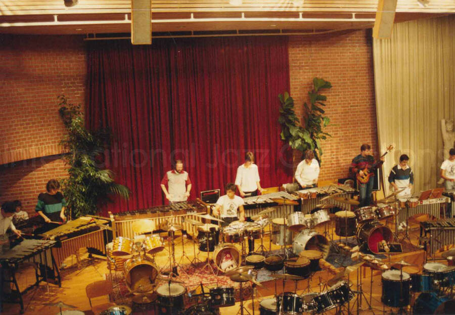 3 1/2 x 5 inch photograph. Jean Claude Forestier with the Hamp-tones