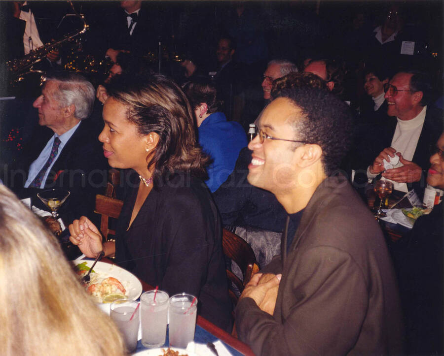 8 x 10 inch photograph. Guests dining. Lionel Hampton's 90th birthday at the Blue Note in New York