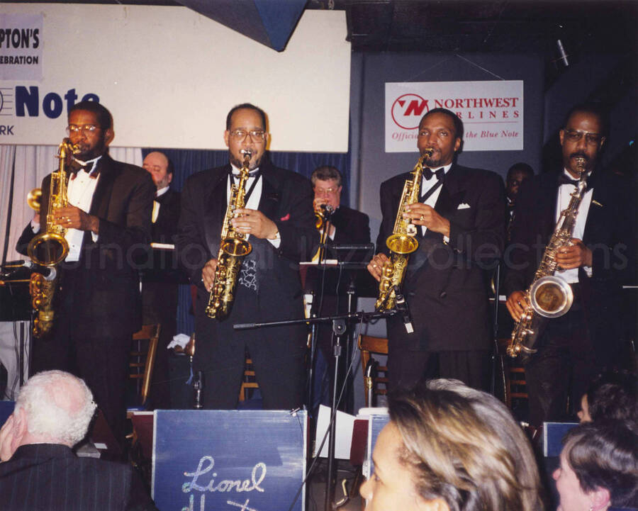 8 x 10 inch photograph. Band. Lionel Hampton's 90th birthday at the Blue Note in New York