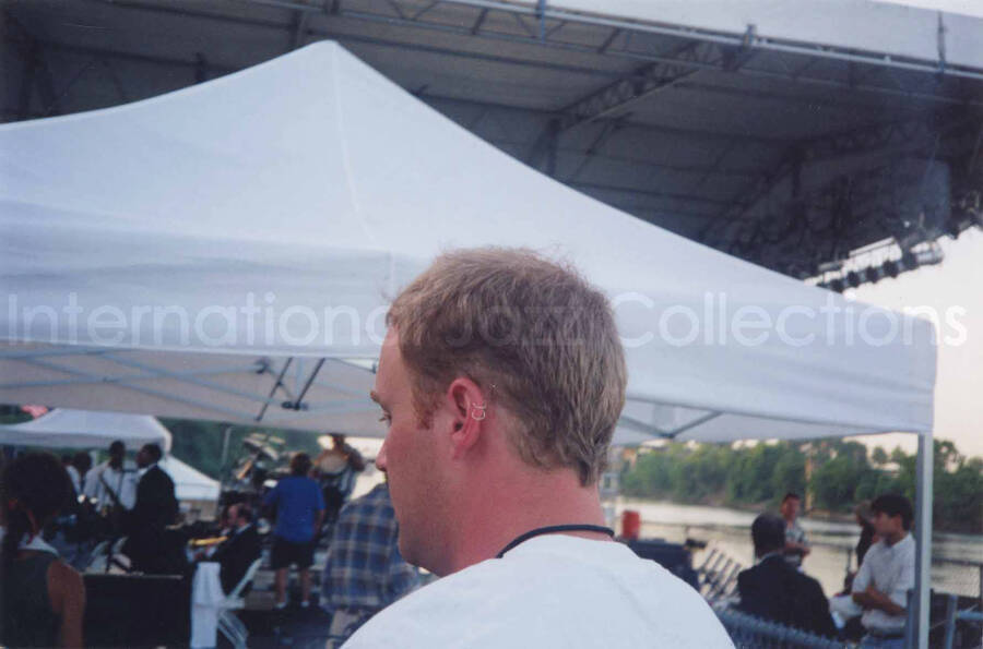 4 x 6 inch photograph. Stage of the outdoors concert at the River Front, in Nashville, TN