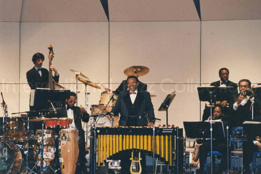 4 x 6 inch photograph. Lionel Hampton on vibraphone