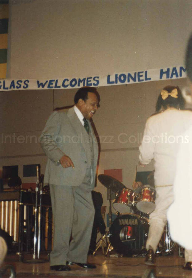 5 x 3 1/2 inch photograph. Lionel Hampton at the Frederick Douglass Creative Arts Center, in New York