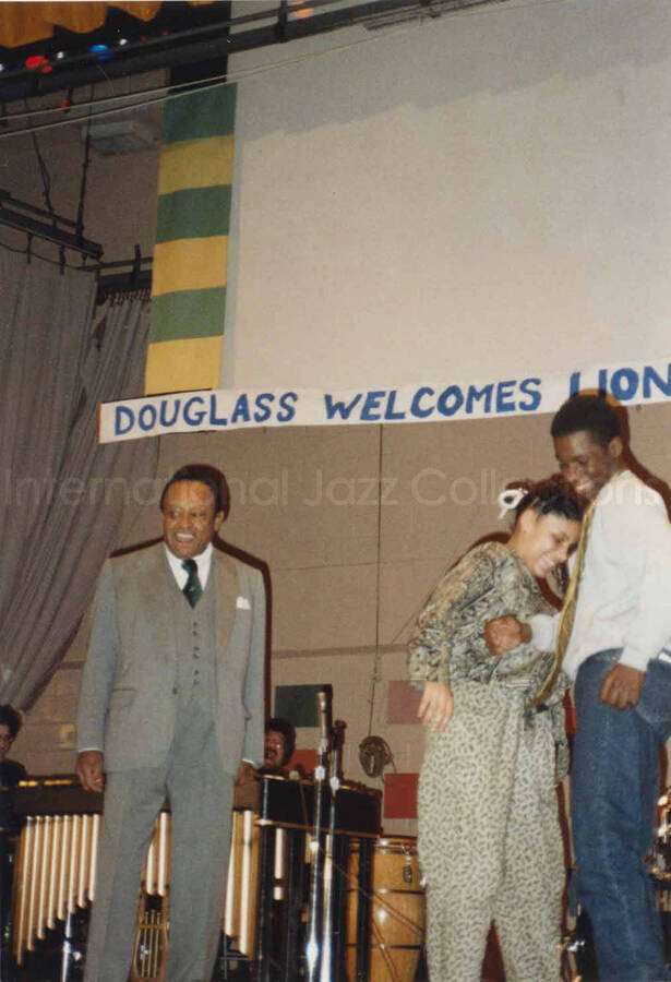 5 x 3 1/2 inch photograph. Lionel Hampton at the Frederick Douglass Creative Arts Center, in New York