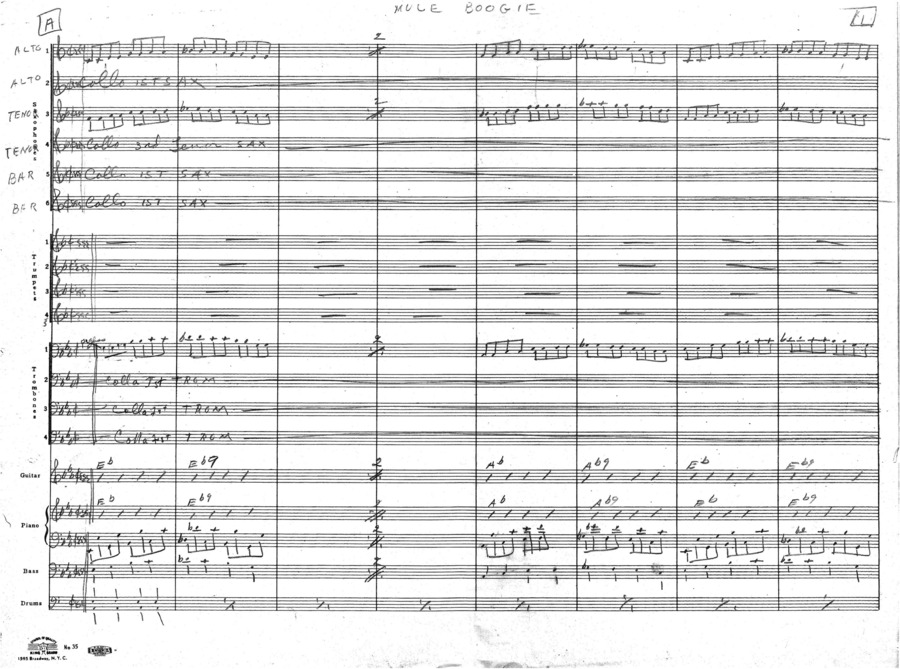 2 copies; 1 score (1 p.) + 1 part, Freddie (arranger); 1 score (10 p.) + 18 parts