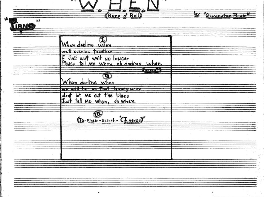 1 letter; 1 score (13 p.) + 10 parts; Letter, 1961-04-19, from Michael J. Canny to Lionel Hampton