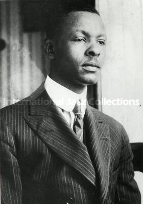 4 1/4 x 3 1/4 inch photograph. Portrait of a man, possibly Lionel Hampton's uncle, Richard Morgan