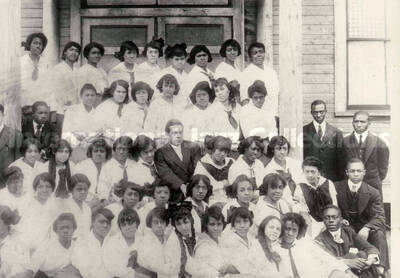 8 x 10 inch photograph. Lionel Hampton with his classmates