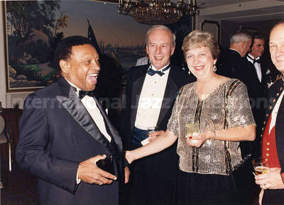 5 x 7 inch photograph. Lionel Hampton on the occasion of the 214th Marine Corps Officers' Ball with CMC at the Washington Hilton