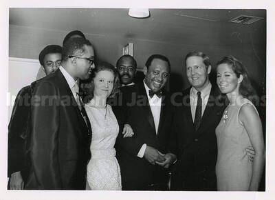 5 x 7 inch photograph. Lionel Hampton with unidentified persons