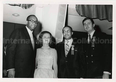5 x 7 inch photograph. Lionel Hampton with unidentified persons