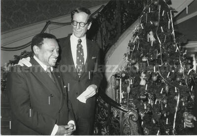 3 1/2 x 5 inch photograph. Lionel Hampton with unidentified man