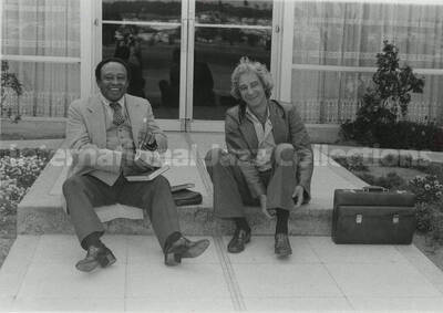 3 1/2 x 5 inch photograph. Lionel Hampton with Bill Titone