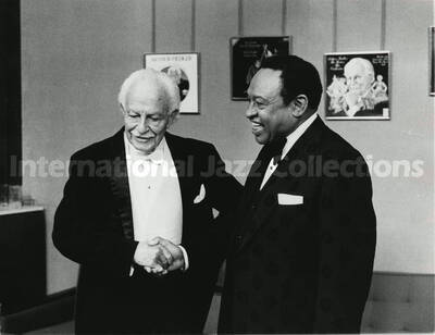8 x 10 inch photograph. Lionel Hampton with Arthur Fiedler