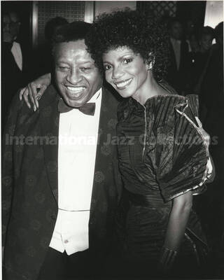 10 x 8 inch photograph. Lionel Hampton and Melba Moore