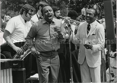 8 x 10 inch photograph. Lionel Hampton with Carl Stokes
