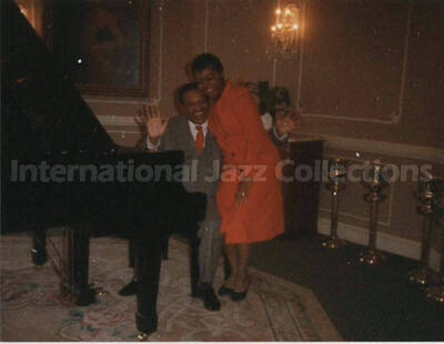 3 1/2 x 4 1/2 inch photograph. Lionel Hampton with unidentified woman
