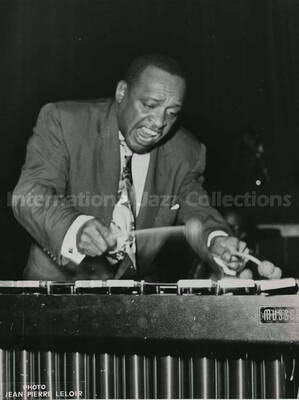 9 1/2 x 7 inch photograph. Lionel Hampton playing the vibraphone