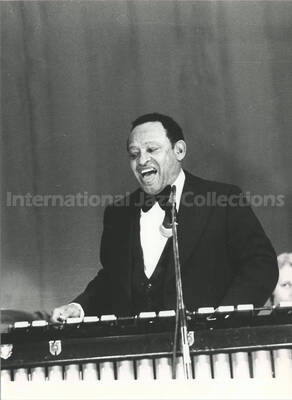 9 1/2 x 7 inch photograph. Lionel Hampton playing the vibraphone
