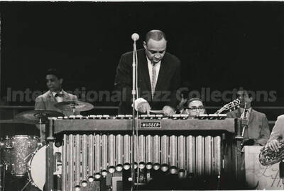 7 x 10 inch photograph. Lionel Hampton performing at the Deutschlandhalle, in Berlin