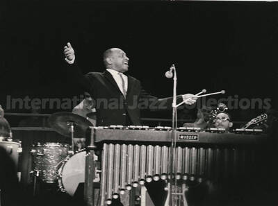 7 x 10 inch photograph. Lionel Hampton performing at the Deutschlandhalle, in Berlin