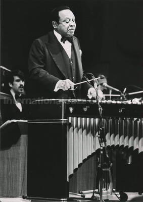 7 x 5 inch photograph. Lionel Hampton playing the vibraphone