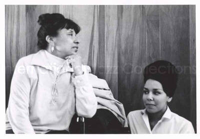 3 x 4 1/2 inch photograph. Gladys Hampton with unidentified woman
