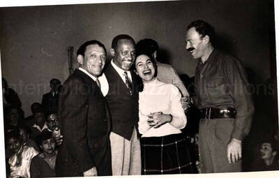 5 x 7 inch photograph. Gladys and Lionel Hampton with band in Israel