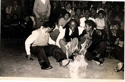 5 x 7 inch photograph. Gladys and Lionel Hampton with band in Israel