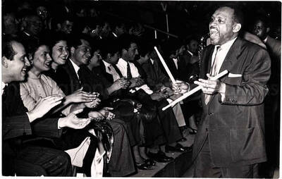 5 x 7 1/2 inch photograph. Lionel Hampton performing with band [in Israel]