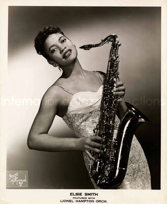 10 x 8 inch promotional photograph. Elsie Smith. Inscription on the bottom of the photograph reads: Elsie Smith featured with Lionel Hampton Orch.